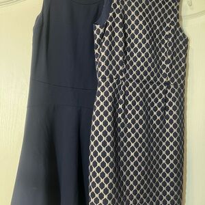Banana Republic Navy and Cream Geometric Dress